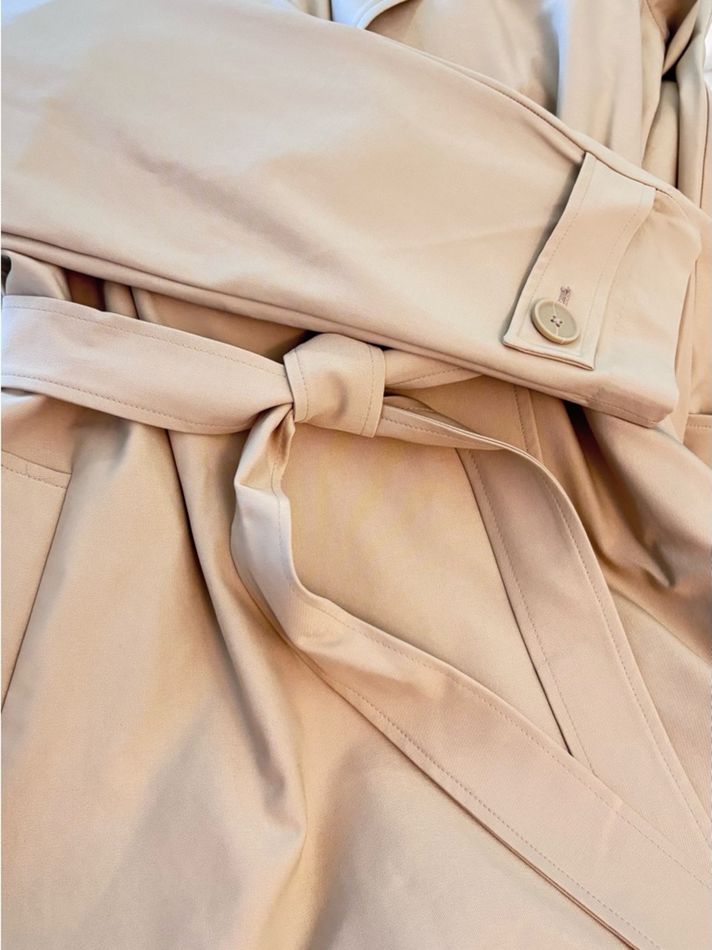 Simply Vera Vera Wang Beige Pleated Trench Coat - Picture 5 of 7